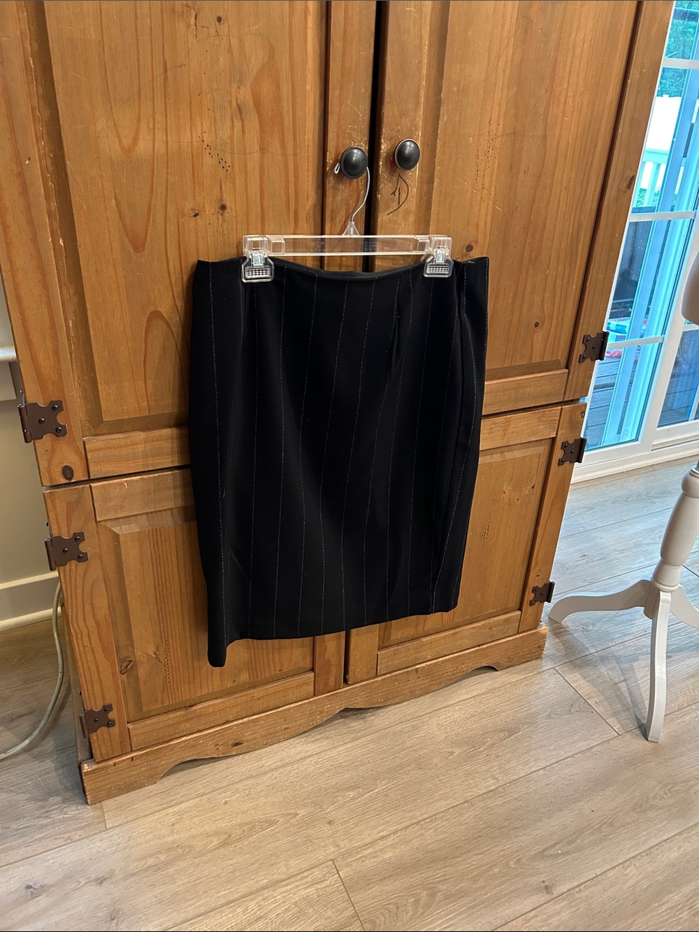 Worthington Black Pinstripe Classic Pencil Skirt